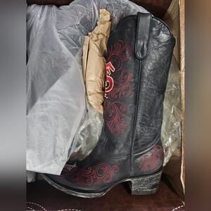 GAMEDAY FSU Black Leather Cowboy Boots